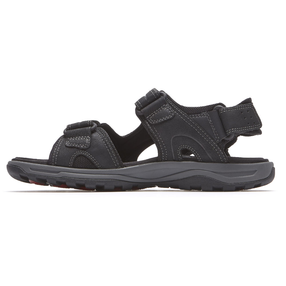 Rockport Mens Sandals Black - Trail Technique Adjustable Velcro - UK 026-JATXPO